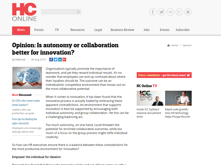 Is autonomy or collaboration better for innovation?