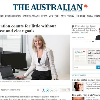The Australian: Innovation counts for little without purpose and clear goals