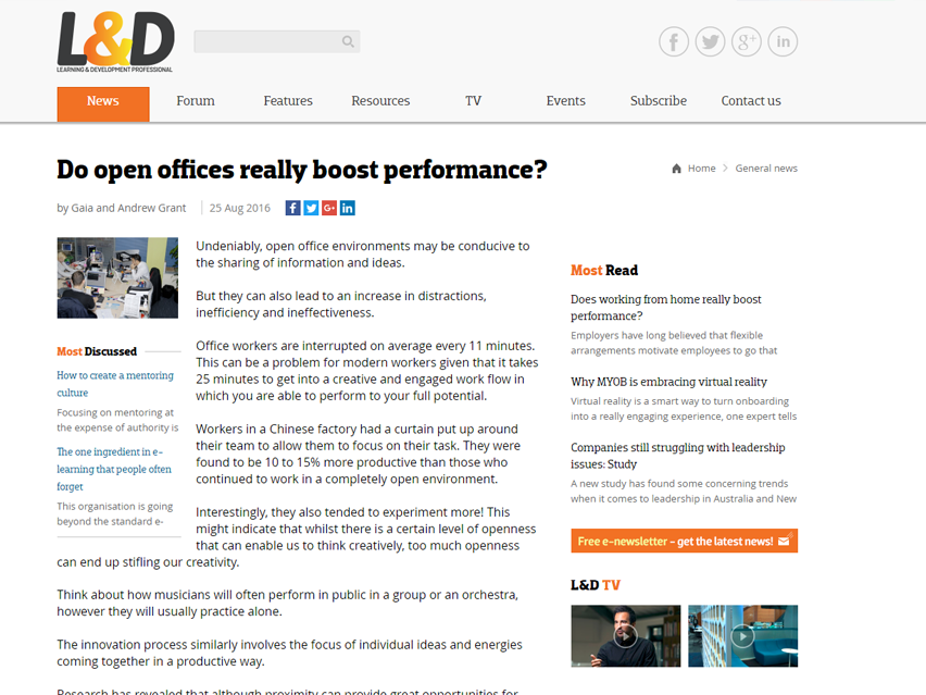 Do open offices really boost performance?
