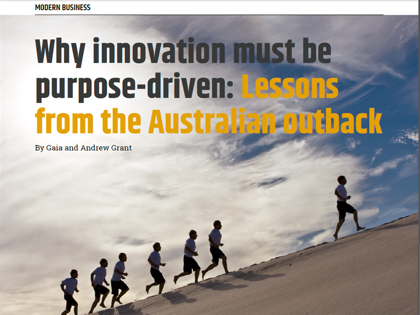 Why innovation must be purpose driven Lessons from the Australian outback