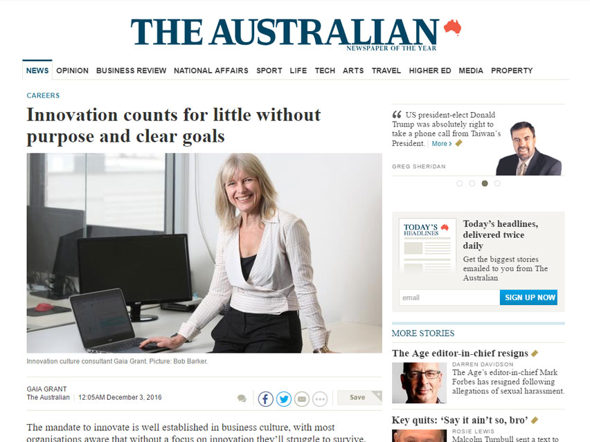 THE AUSTRALIAN: Innovation counts for little without purpose and clear goals